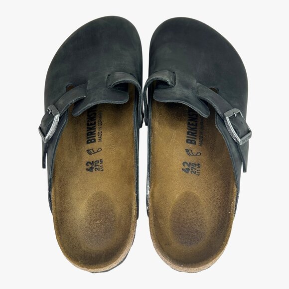 Birkenstock Boston Black Leather Clogs EU 42 / US 9 Mens Regular - Picture 5 of 10